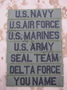 Green Chest Tapes Custom name Tapes ARMY NAVY SEAL DELTA Embroidery Patch - Picture 1 of 15