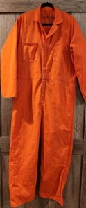 Red Kap 44 Reg Orange Coveralls Work CT100R4 Cotton Poly Blend Cosplay Prison - Picture 1 of 7