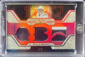 2008 Philip Rivers Topps Triple Threads 9/9 1/1 2 Color Patch Chargers 💎
