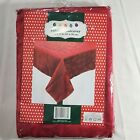 Red Holiday Christmas Fabric Tablecloth Snowflake Design 50" x 70" New