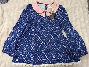 Matilda Jane Just Believe Blue Floral Bow Top Size 16 NWT Holiday - Picture 1 of 4