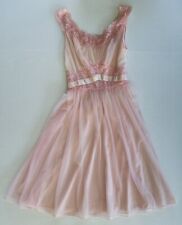 Vintage Nightgown Babydoll Pink Chiffon Lace Vanity Fair Small