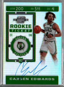 2019-20 Panini Contenders Optic #130 Carsen Edwards RC Auto