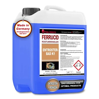 OPTIMAL PRODUCTS Tauchbad Rostlöser Rostumwandler Entroster Industriequalität 5 Liter Kanister