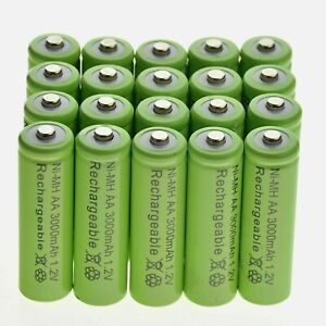 New AA Rechargeable Batteries 3000 mAh LONG LIFE HIGH DRAIN CAPACITY Heavy Duty