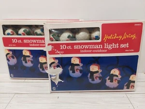 Vintage 2 Sets 10 ct. Blasform SCHNEEMANN Weihnachtsbeleuchtung Set FUNKTIONIERT BITTE LESEN - Bild 1 von 10