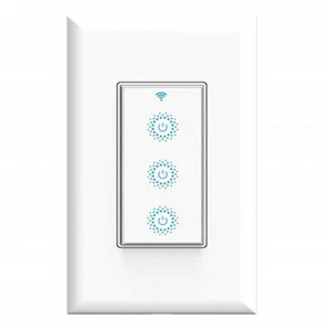 Interruptor de ventilador de luz inteligente Wi-Fi Interruptor de luz triple 3 en 1 funciona con Alexa Google - Imagen 1 de 30