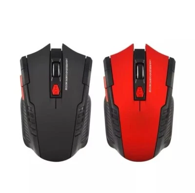 2.4G 6Buttons Wireless Mouse Game Mouse 1600DPI USB Receiver Gaming Mouse - Red - Image 1 of 2