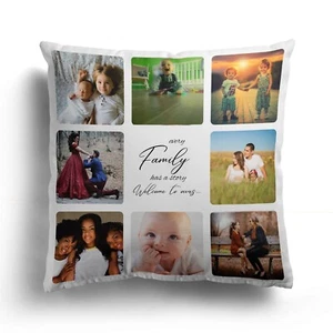 Personalised Photo Pillow Case Custom Cushion Cover Gift Pillowcase For 8 Images - Picture 1 of 3
