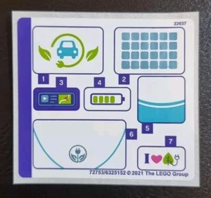 Lego STICKER SHEET ONLY Friends 41443 Olivia's Electric Car - Picture 1 of 1