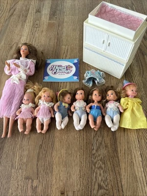 Vintage Mattel Heart Family Mini Baby Dolls, Mom, Clothes, Nursery - Image 1 of 4