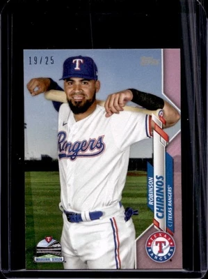 2020 Topps On-Demand Set 23: Mini Robinson Chirinos Pink #19/25 Rangers - Image 1 of 2