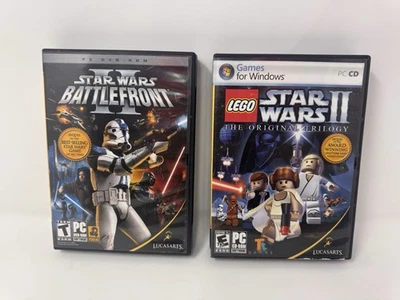 Star Wars Battlefront II + LEGO Star Wars II ПК игры лот LucasArts оба CIB - Изображение 1 из 4