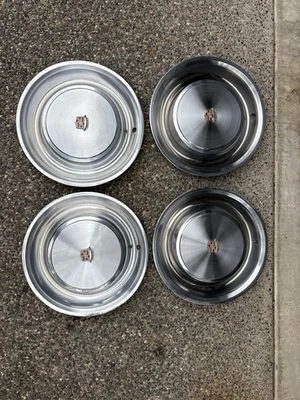 1970s Cadillac Calais 16" Stainless Wheel Covers Set/4 - Image 1 of 4