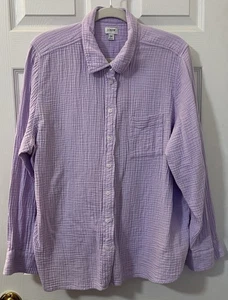 J. Crew Double Gaze Hemd mit Knopfleiste Größe 3X Lavendel - Bild 1 von 4