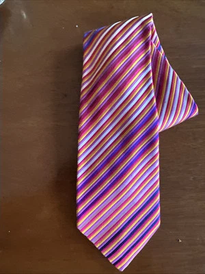 DUCHAMP 100% Made in ENGLAND Lux Multi STRIPED  NWOT 59.5" x 3.75" Shipping 5.50 - Image 1 of 4