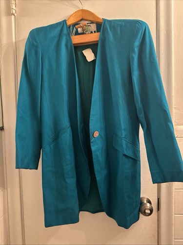 Blazer donna Christian Dior Teal vintage anni 80 taglia 8