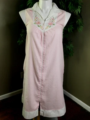 Plumero camisón Secret Treasures talla Cremallera M Pink Seersucker sin mangas Foto 1 de 4