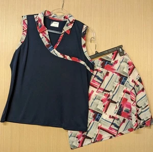 Izod Golf Damen Größe XL (18) ärmelloses Top und passender Skort Pickleball - Bild 1 von 13