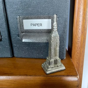 Statua piccola in metallo fuso 3,25" dell'Empire State Building New York City vintage - Foto 1 di 3