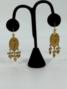 The Museum Company Art Nouveau Style Cherub Angel Pierced Dangle Earrings - Picture 1 of 8