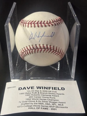 DAVE WINFIELD SIGNED BASEBALL HALL OF FAME San Diego PADRES - TRISTAR HOLO COA - Image 1 of 4