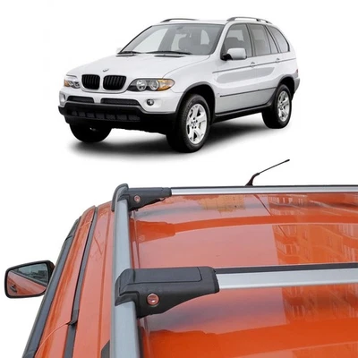 Barras transversales plateadas para portaequipajes BMW X5 E53 1999-2006 Foto 1 de 4
