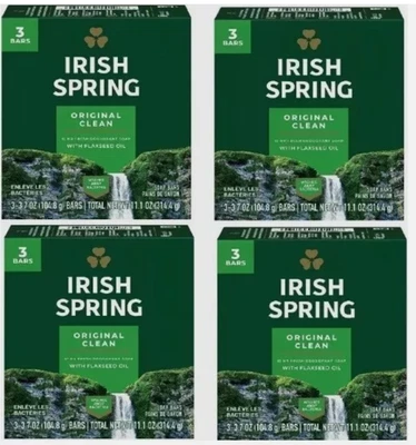 20 bars Irish Spring Deodorant Bar Soap 3.75oz / 106.3g Original Irish  spring - Image 1 of 4