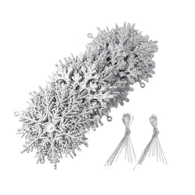  24 Pcs Decorazioni Fiocchi Di Neve Decori Albero Accessori Natale - Immagine 1 di 4
