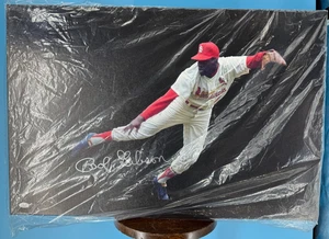 Bob Gibson Unique Signed Blacked-Out Canvas JSA Authenticated New Wrapped - Picture 1 of 5