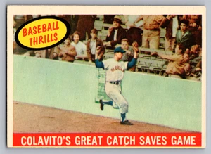 1959 TOPPS #462 ROCKY COLAVITO'S GREAT CATCH SAVES GAME - Picture 1 of 3