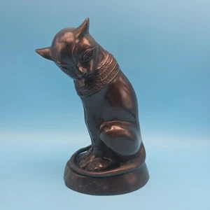 Vintage Bronze Egyptian Revival Bastet Cat Goddess Statue Sculpture See Pics - Picture 1 of 8