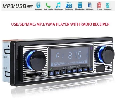 蓝牙 内置式 车载 调幅/调频 立体声 接收器 AUX USB 收音机 MP3 播放器 单 DIN — 第 1/4 张图片