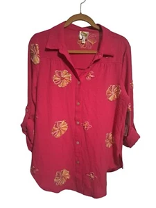 Neu mit Etikett Anthropologie Feige Blume Bluse Bauer Boho lang bestickt rosa Tunika Small - Bild 1 von 5