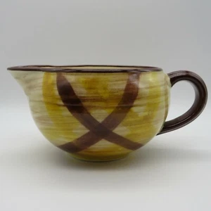 Vintage Vernonware Organdie Open Sauce Boat Hand Painted in Brown & Yellow Plaid - Picture 1 of 7