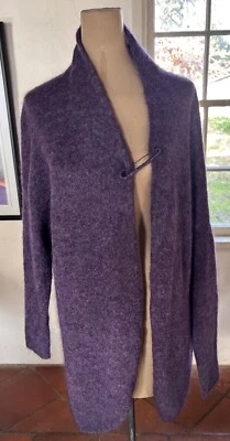 Suéter Cárdigan Largo Sarah Pacini Ciruela Mohair Merino F/W '21 OSFM USADO EN EXCELENTE ESTADO Foto 1 de 4