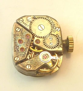 Movado 17 Jewel Swiss Wrist Watch Movement - Good Balance -  Parts / Repair - Picture 1 of 5