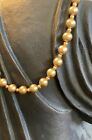 Gold Colored Faux Pearl Short Choker Necklace Jewelry Vtg
