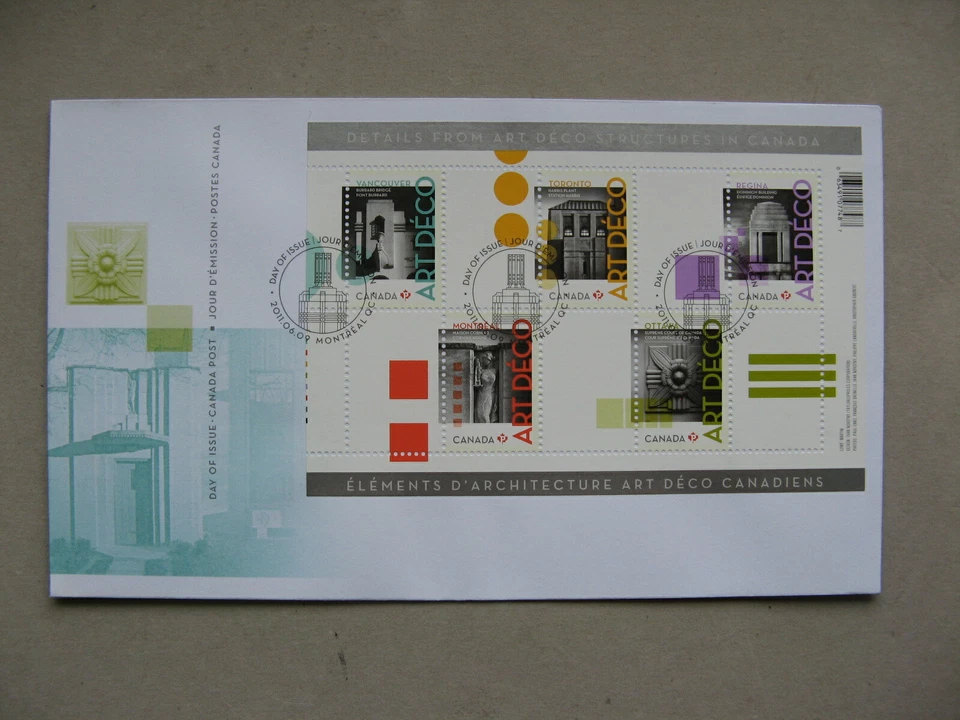 CANADA, cover FDC 2011, S/S architecture Art-Deco - Image 1 of 1