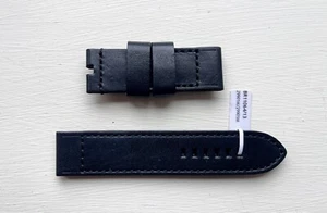 Rhein Fils 24mm vintage looking belt leather watch strap Brand new Deep Black - Picture 1 of 2