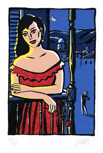 LOUSTAL SERIGRAPHIE FEMME, MARQUEZ - 750 ex. n°/signés par l'artiste - Picture 1 of 2
