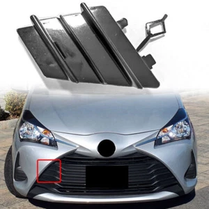 FÜR TOYOTA YARIS III 3 17-19 STOßSTANGE VORNE GITTER ABSCHLEPPÖSE KAPPE ABDECKUNG GLANZ SCHWARZ - Bild 1 von 9