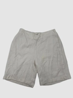 $125 Neiman Marcus Women's White Cuffed Elasticized Waistband Shorts Size L - Image 1 of 2