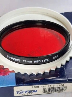 Tiffen 72mm Dark Red 1 # 25 Color Conversion Glass Lens Filter 72 mm E-72 E72 - Image 1 of 4