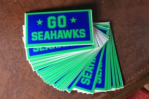 Lot of 4 Seattle Seahawks Vintage Bumper Stickers stickers 6" x 3 " 1980's - Picture 1 of 2