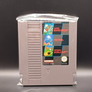 Nintendo NES Spiel: 3in1 Super Mario Bros., Tetris & Nintendo World Cup - Imagen 1 de 2