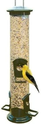 Green Mixed Seed Tube Feeder 125 lbs Metal Ports Easy Fill Clean Indoor Outdoor - Image 1 of 2