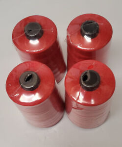 Red Polyester Thread For Sewing ,Serger, Spools 4 Pack 6000 Yards, 40S/2