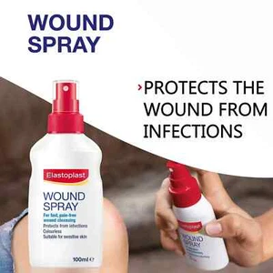 Elastoplast Wound Spray 100mL Cuts Grazes Skin Abrasions No Stinging Pain Free - Picture 1 of 5