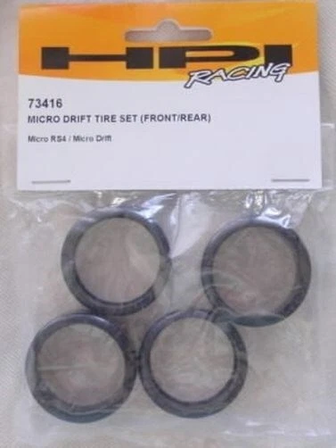 HPI Micro RS4 Front/Rear Drift Tire Set HPI73416 - Image 1 of 1